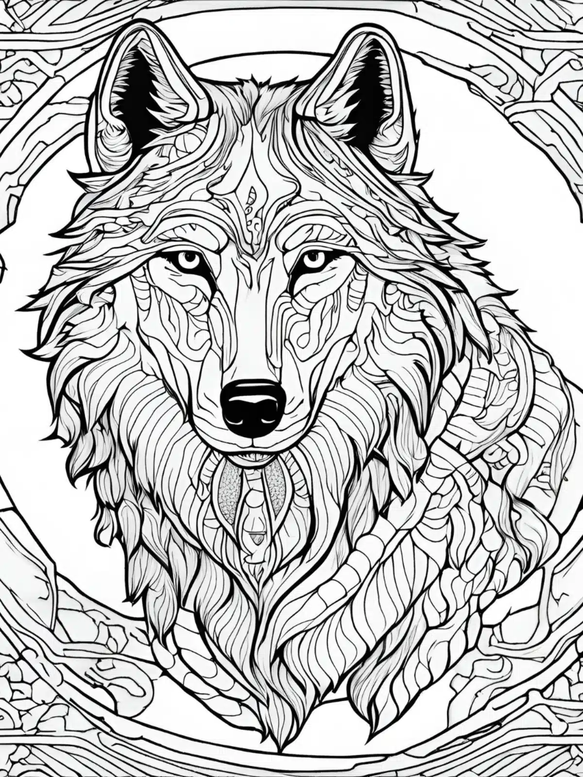 Wolf kostenloses Ausmalbild - Wildtiere in Europa