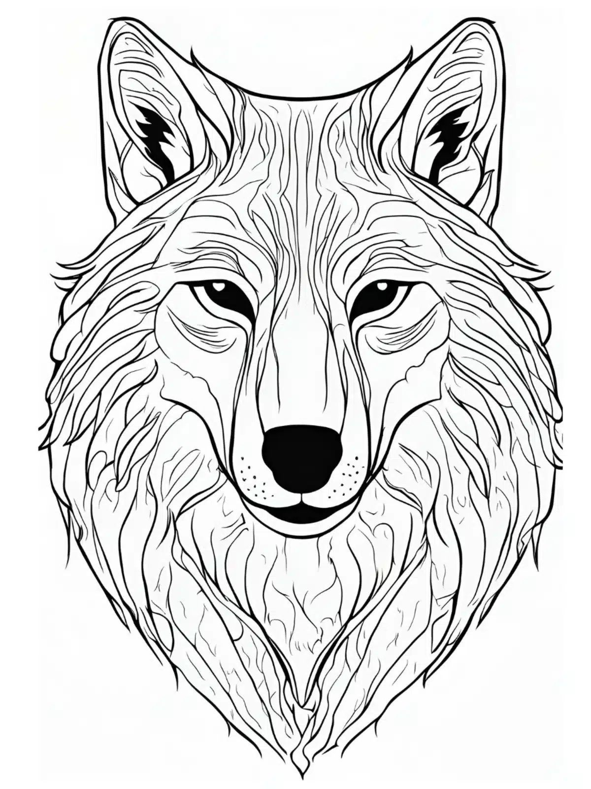 Wolf kostenloses Ausmalbild - Wildtiere in Europa