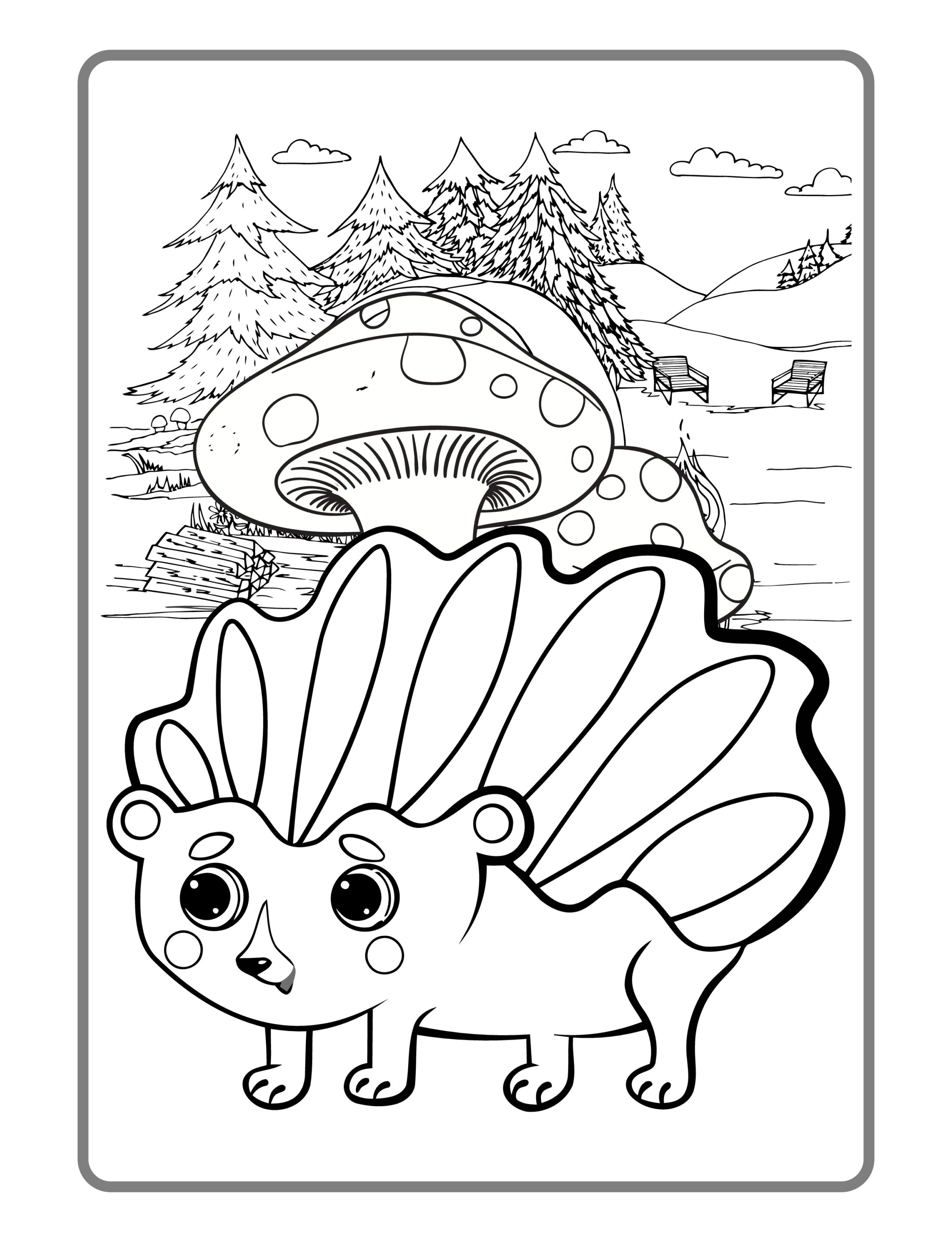 Wolf kostenloses Ausmalbild - Wildtiere in Europa (17)