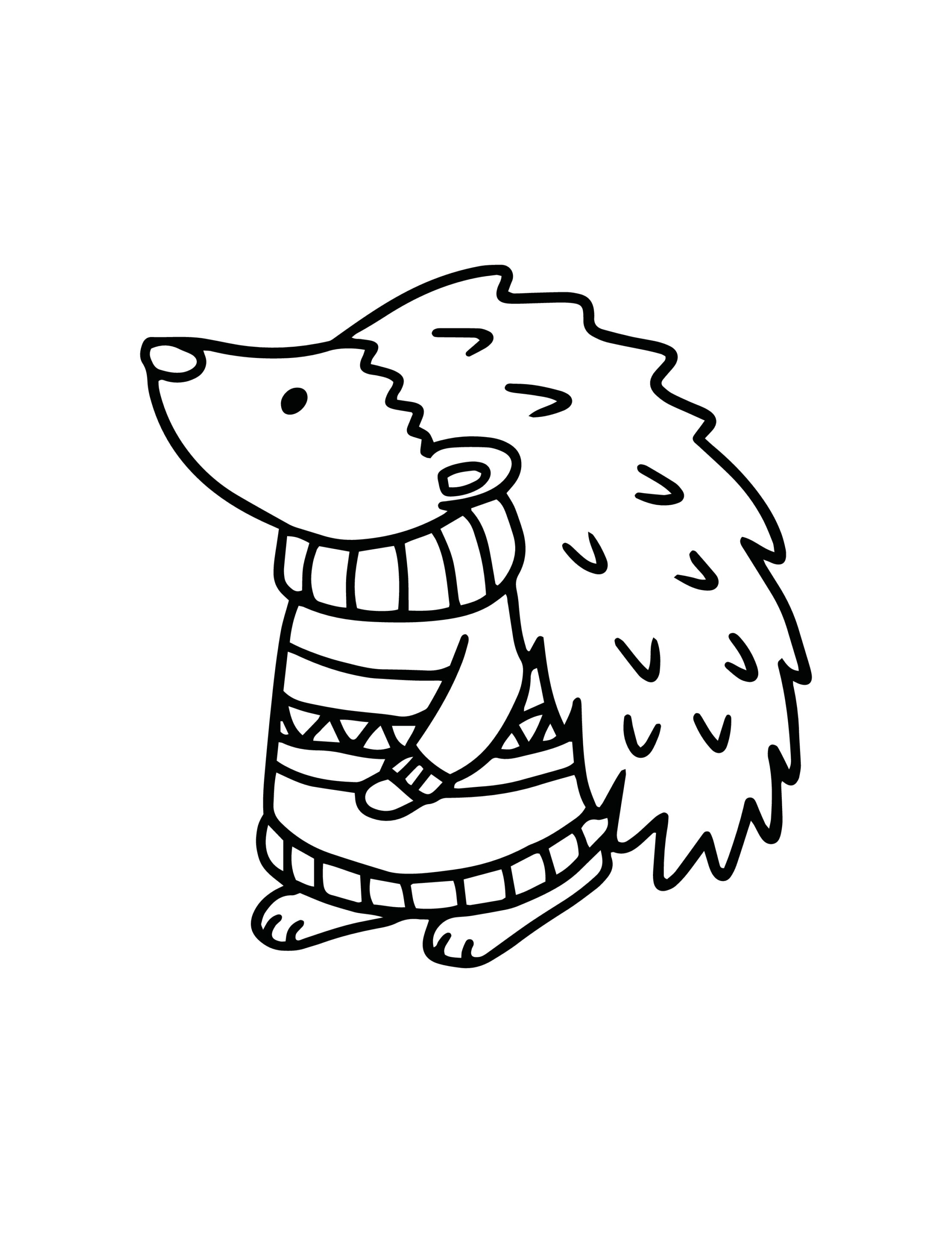 Wolf kostenloses Ausmalbild - Wildtiere in Europa (20)